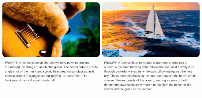 Veo何使用文字創建短影片剪輯。