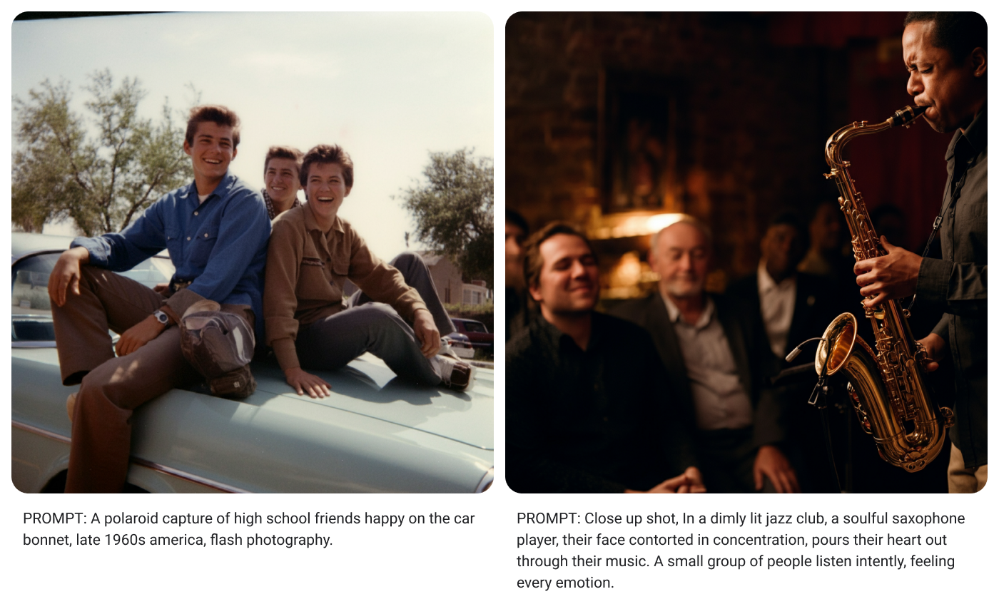 Imagen 3的圖像生成功能示例。