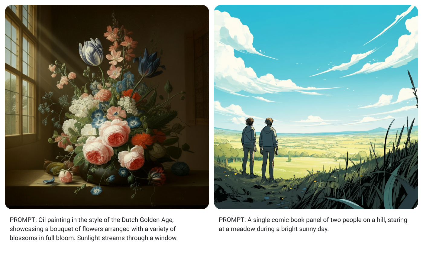 Imagen 3的圖像生成功能示例。