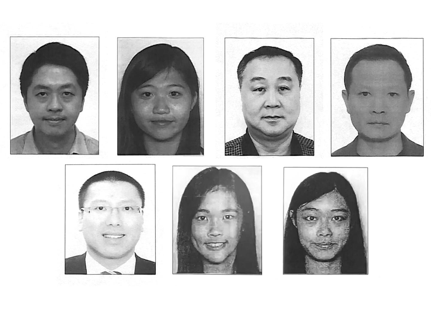 政府刊憲,將(上至下、左至右)許智峯、郭鳳儀、袁弓夷、郭榮鏗、任建峰、許穎婷以及邵嵐列為指明危害國家安全罪行的潛逃者。