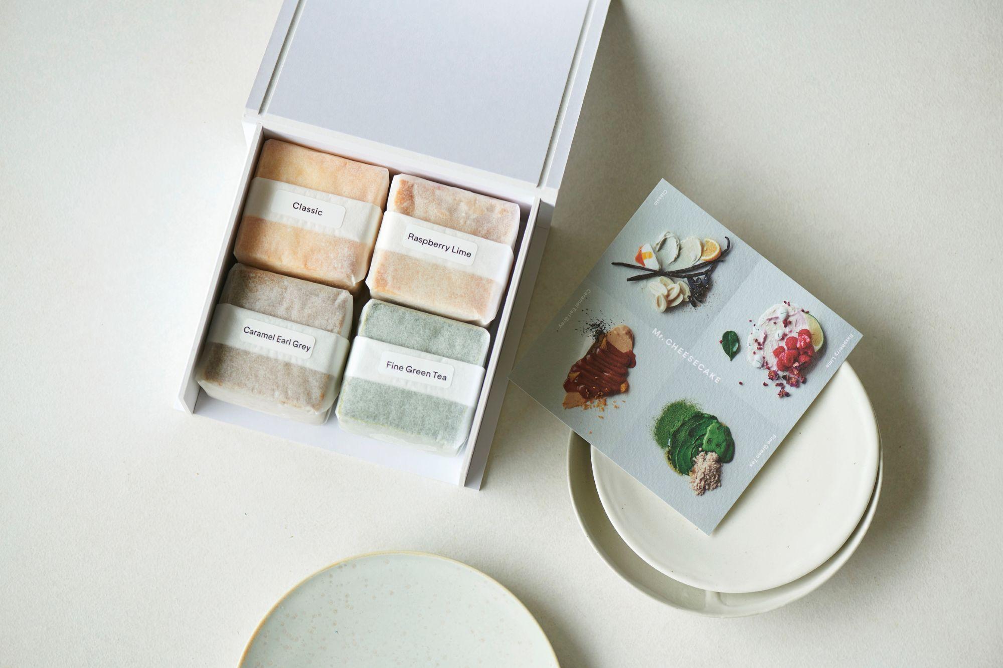 禮盒有齊四款口味:經典原味、紅桑子青檸、焦糖伯爵茶、八女抹茶。