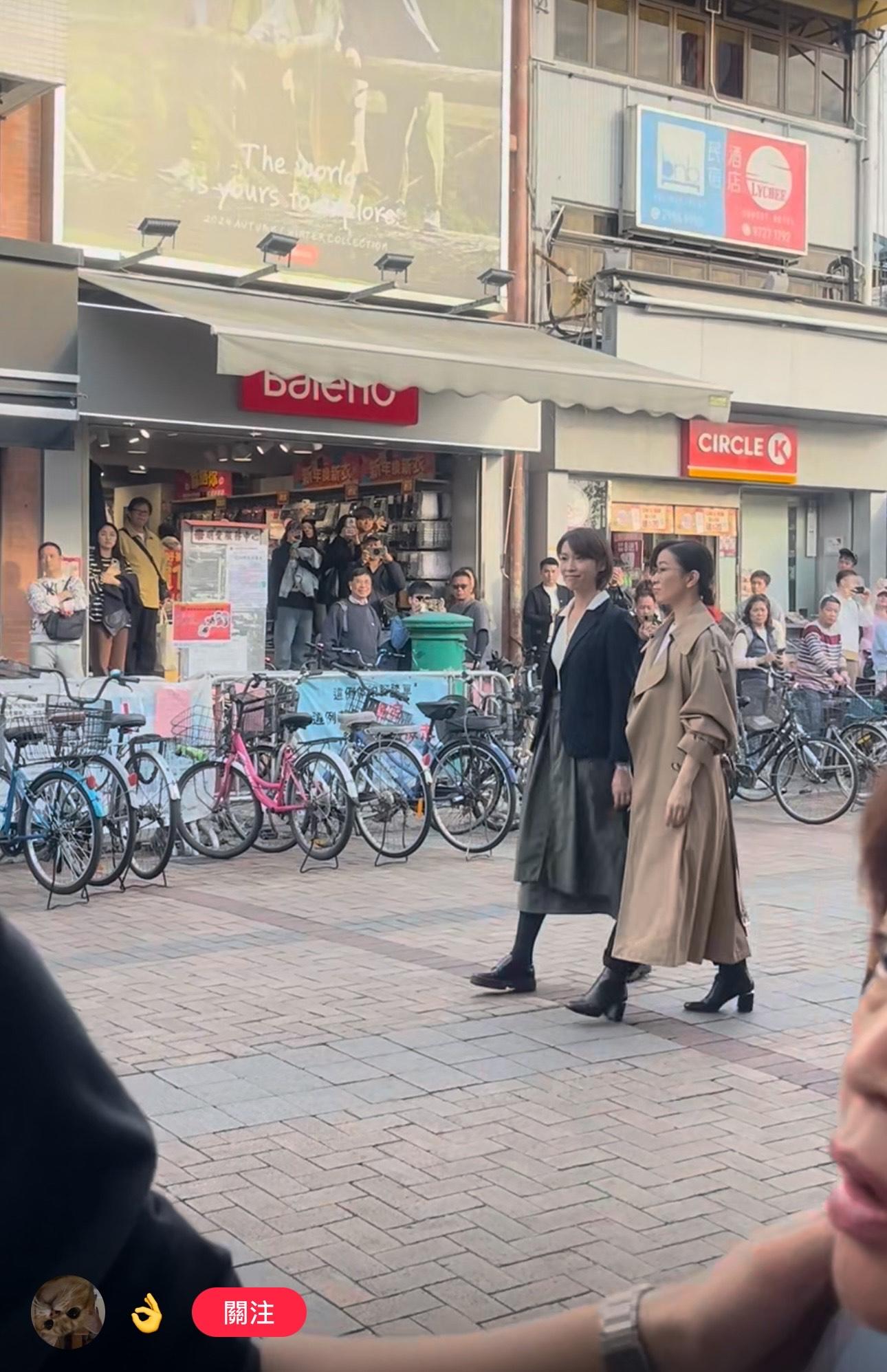 佘詩曼和蔣祖曼現身長洲為新劇《正義女神》開工。