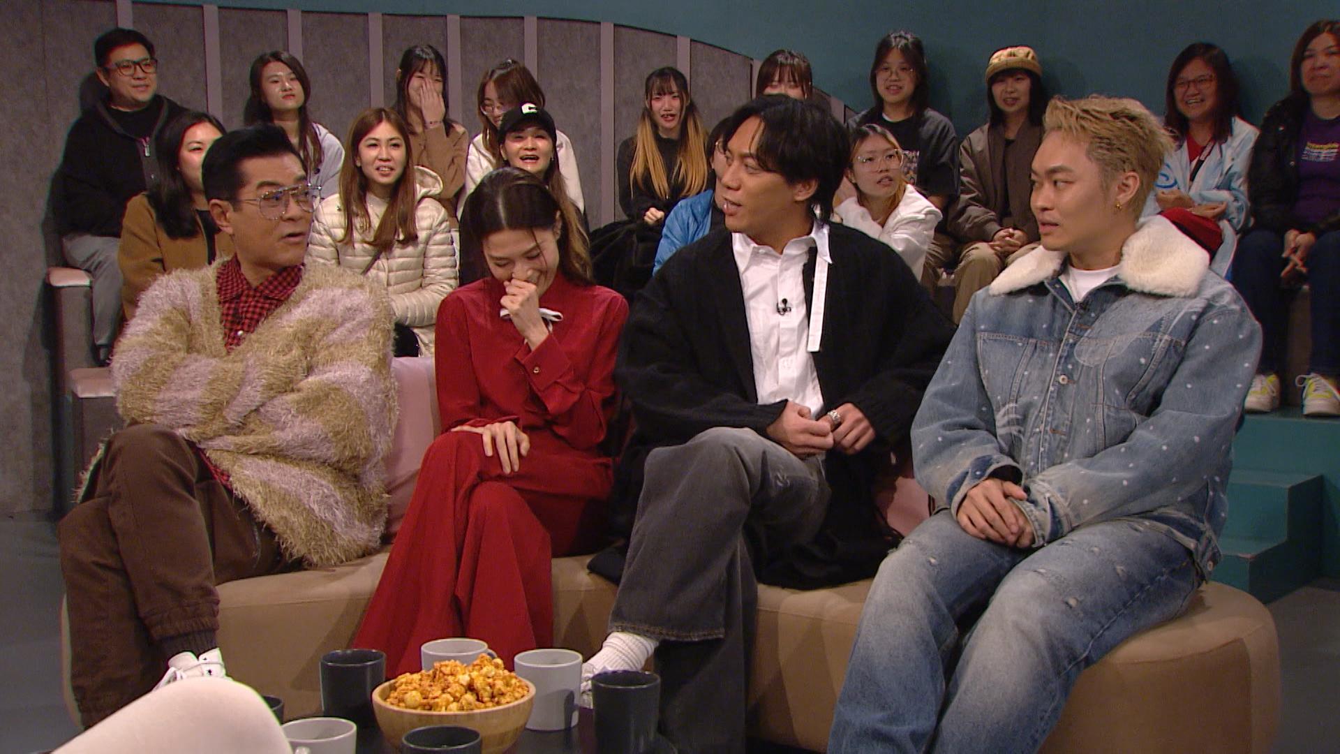 古天樂提議票房過億張文傑穿過腰大露背裝。