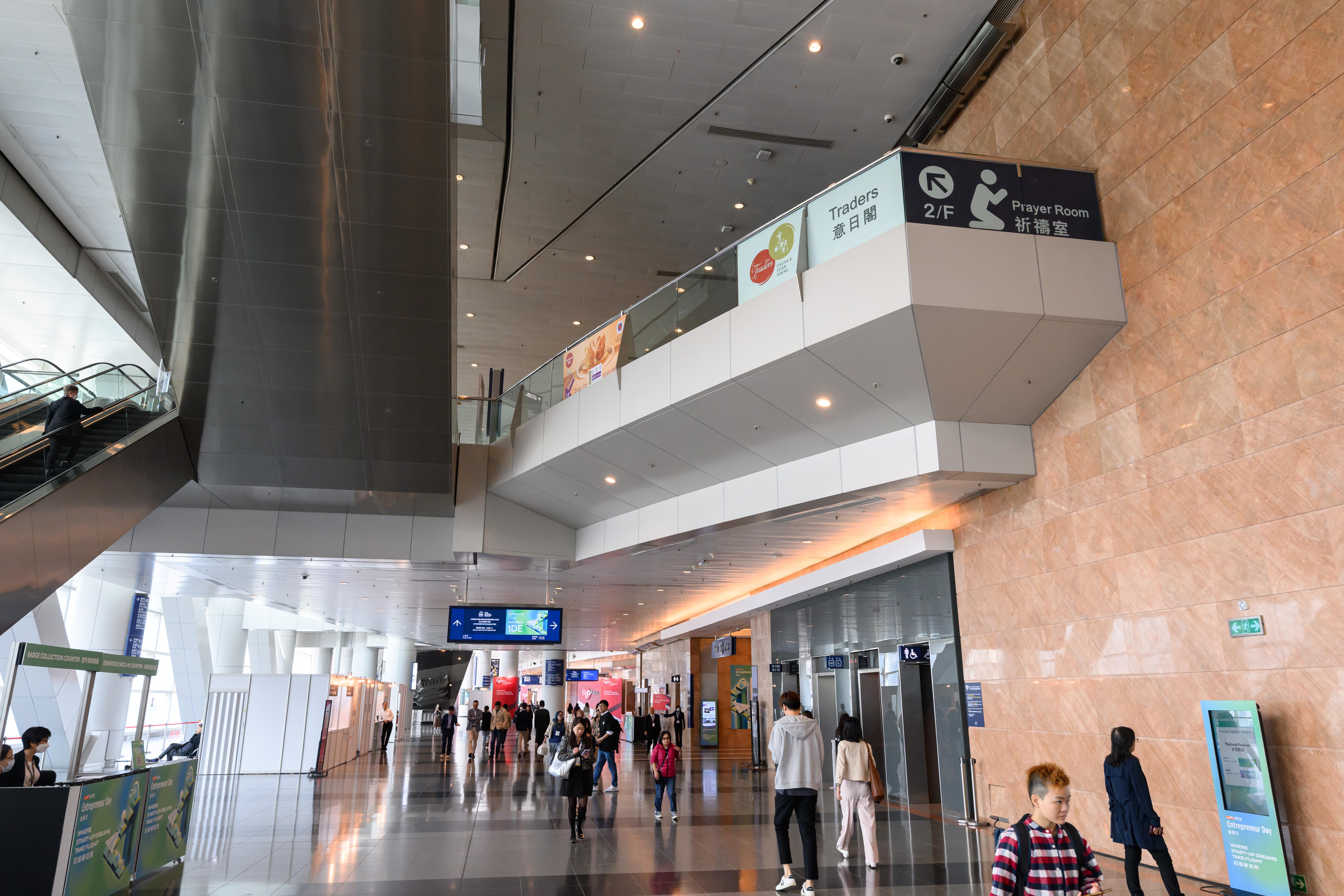 會展中心二樓增設祈禱室。(會展公司提供)