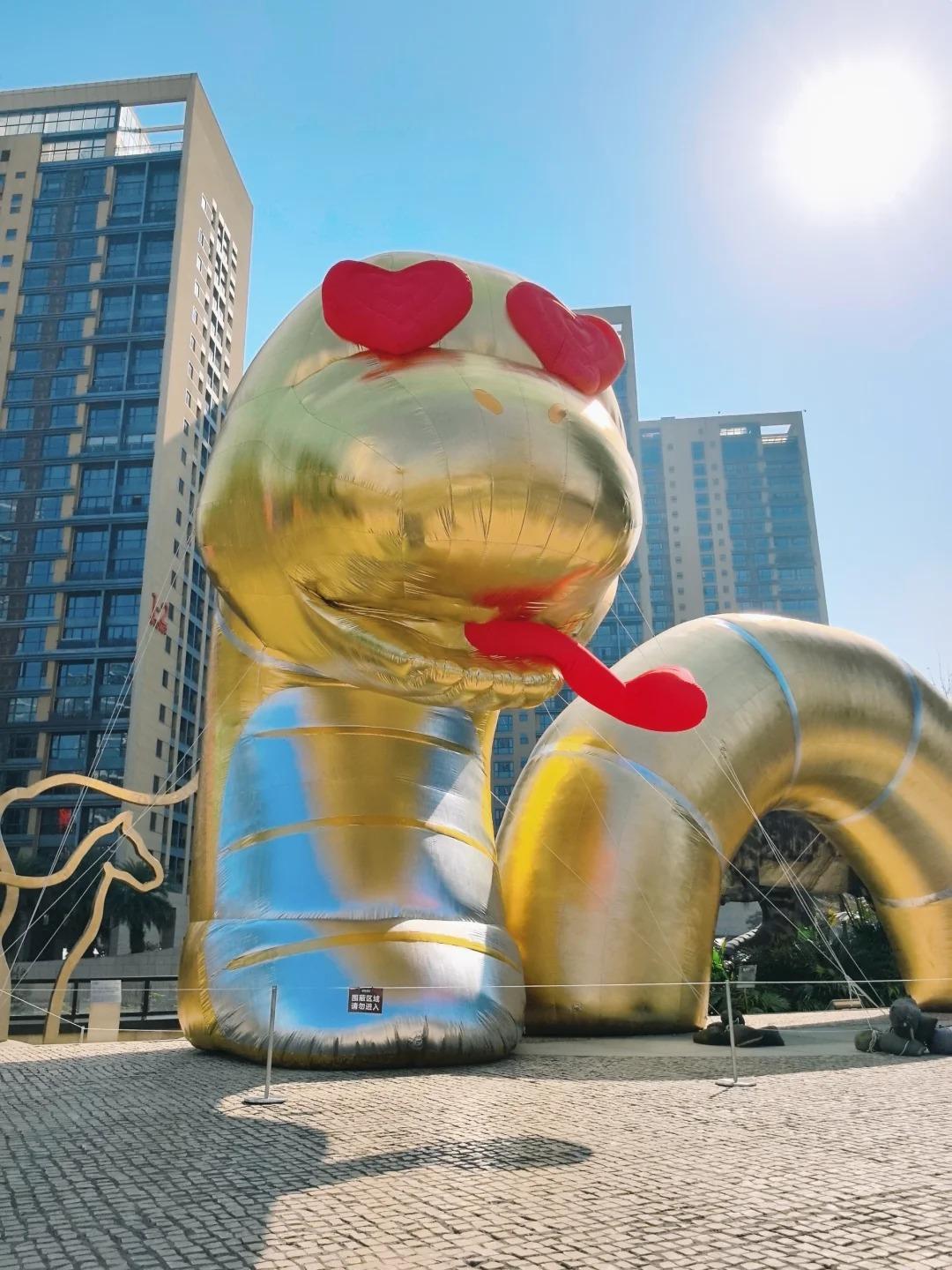 位於廣州四海城的「愛心眼蛇」,因其醜萌的造型引起了不少網友議論,大家覺得如何?(圖片來源:芋圓的周末計劃@小紅書)