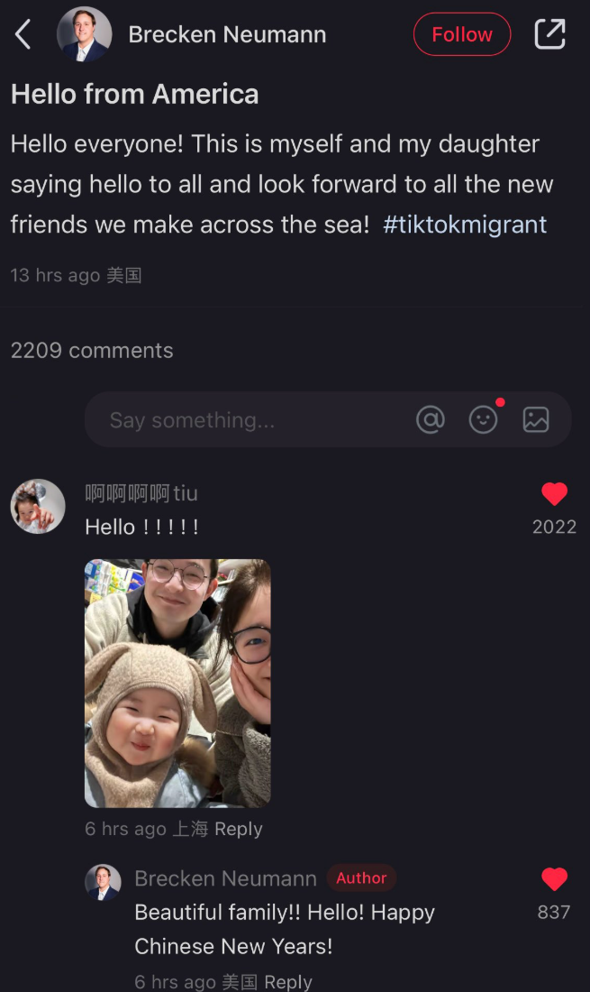 「TikTok難民」美國用戶近日湧入中國另一社交平台「小紅書」(英文稱REDnote),引發大量中美網民直接交流的罕見現象。(網上圖片)