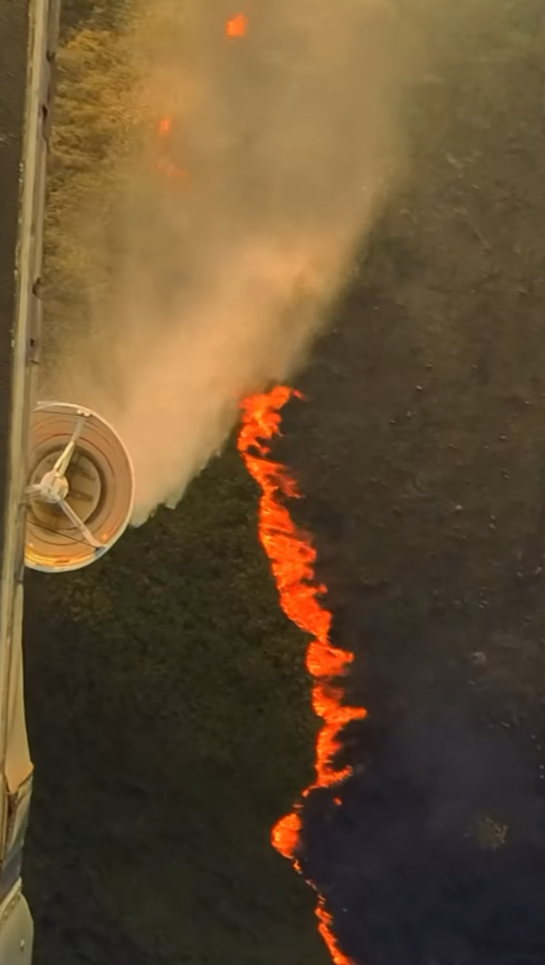 雞公嶺山火|政府飛行服務隊在Instagram發佈第一視角的灌救影片