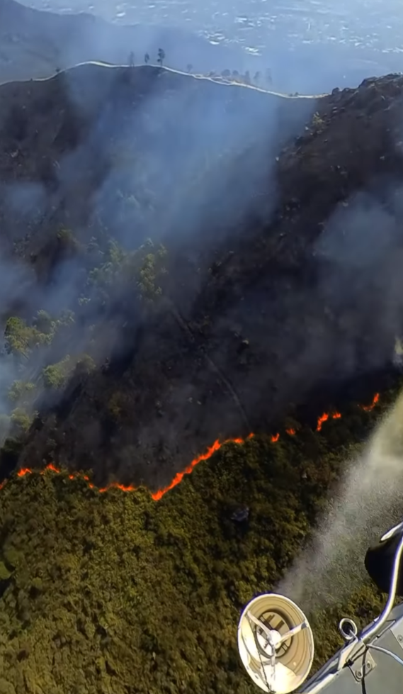 雞公嶺山火|政府飛行服務隊在Instagram發佈第一視角的灌救影片