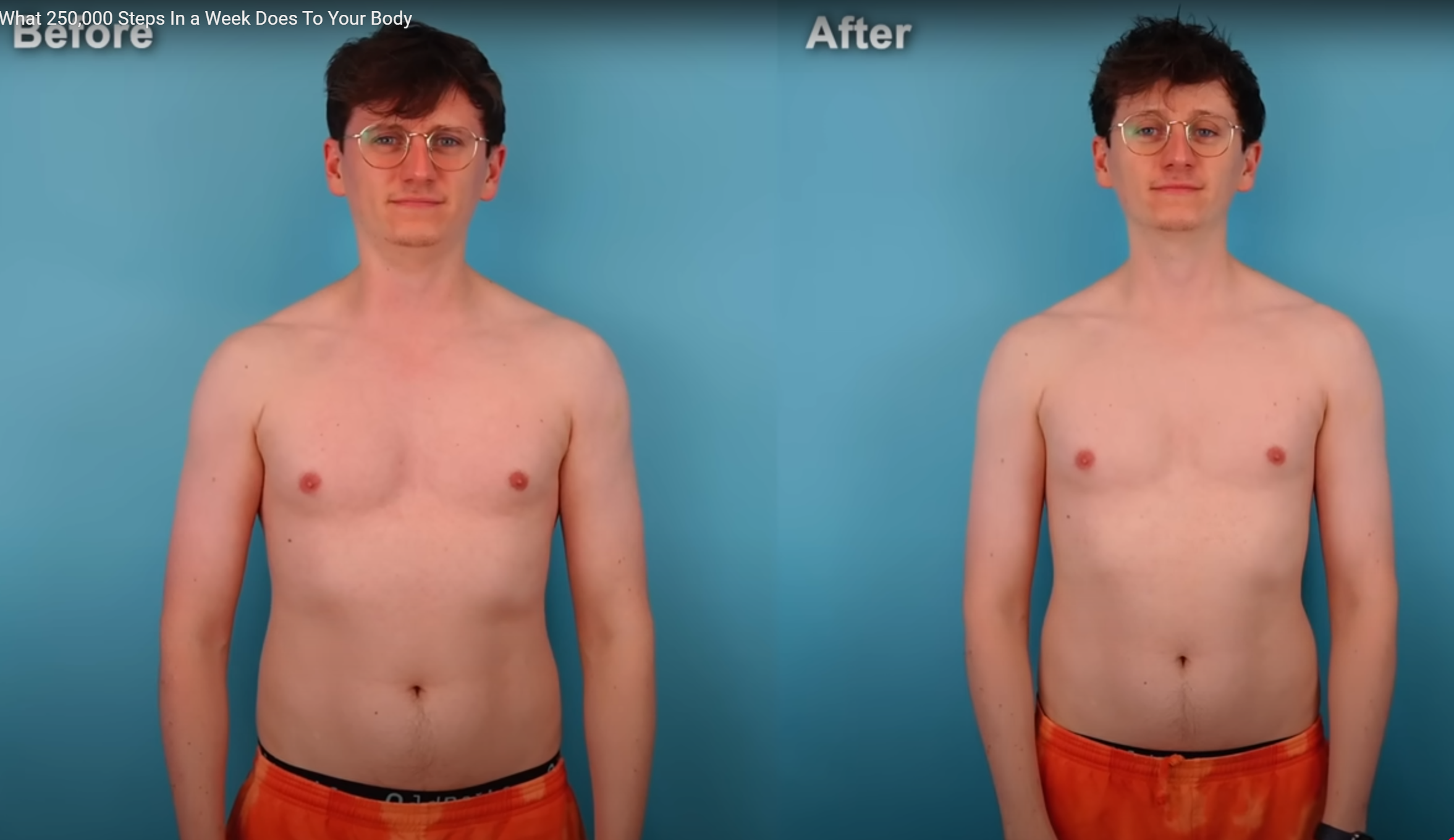 威爾許對比前後照片,身形變得收身結實