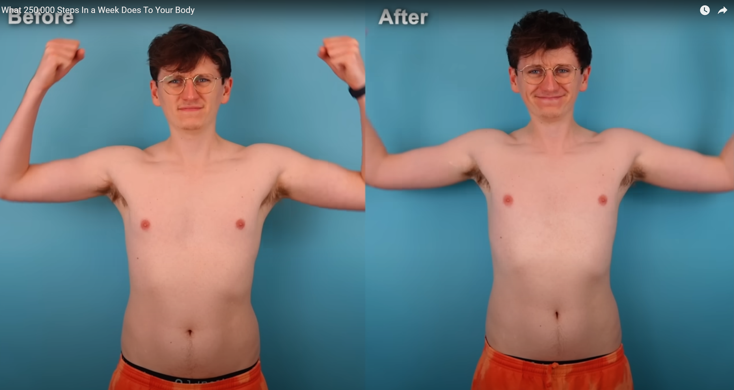 威爾許對比前後照片,身形變得收身結實