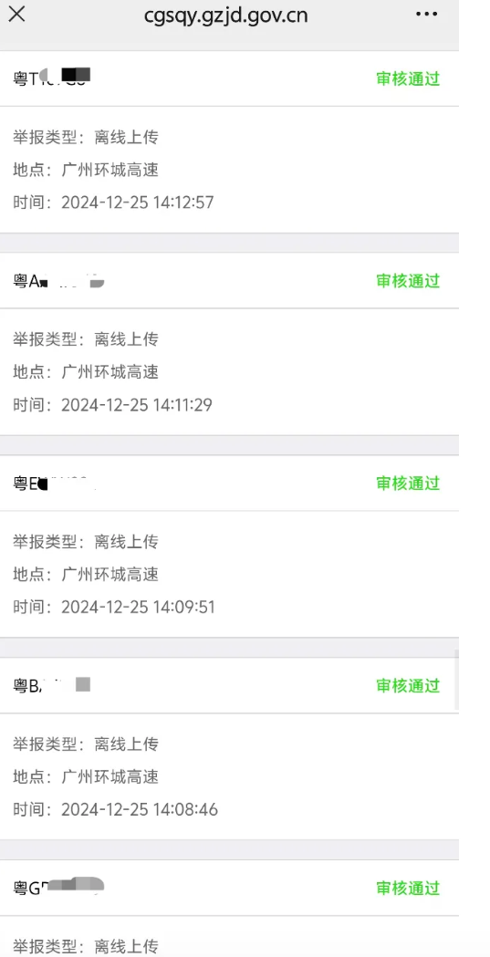 廣州市民王健近日發貼文稱,2024年他一共舉報2,277宗不同的馬路違規個案,當中有1,945宗已審批通過,當中有63宗在審批中,退回268宗。