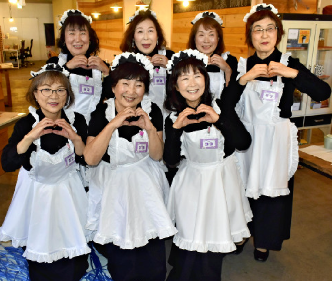 日本群馬縣桐生市有一間獨特的女僕Cafe咖啡館「冥土喫茶」,女僕年齡最小為65歲。(網上圖片)