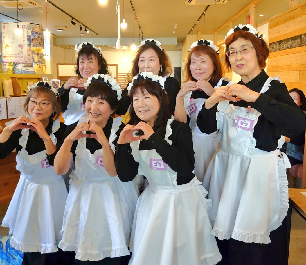 日本群馬縣桐生市有一間獨特的女僕Cafe咖啡館「冥土喫茶」,女僕年齡最小為65歲。(網上圖片)