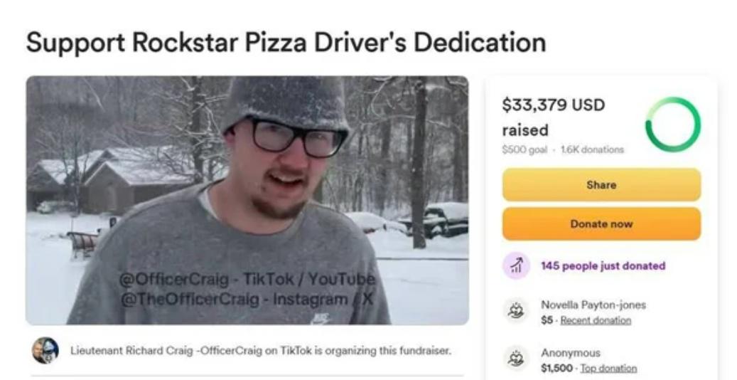 眾籌原目標設在500美元(約3,900港元),詎料,大批善心人湧入支持更湊得逾3.3萬元。(網上截圖)