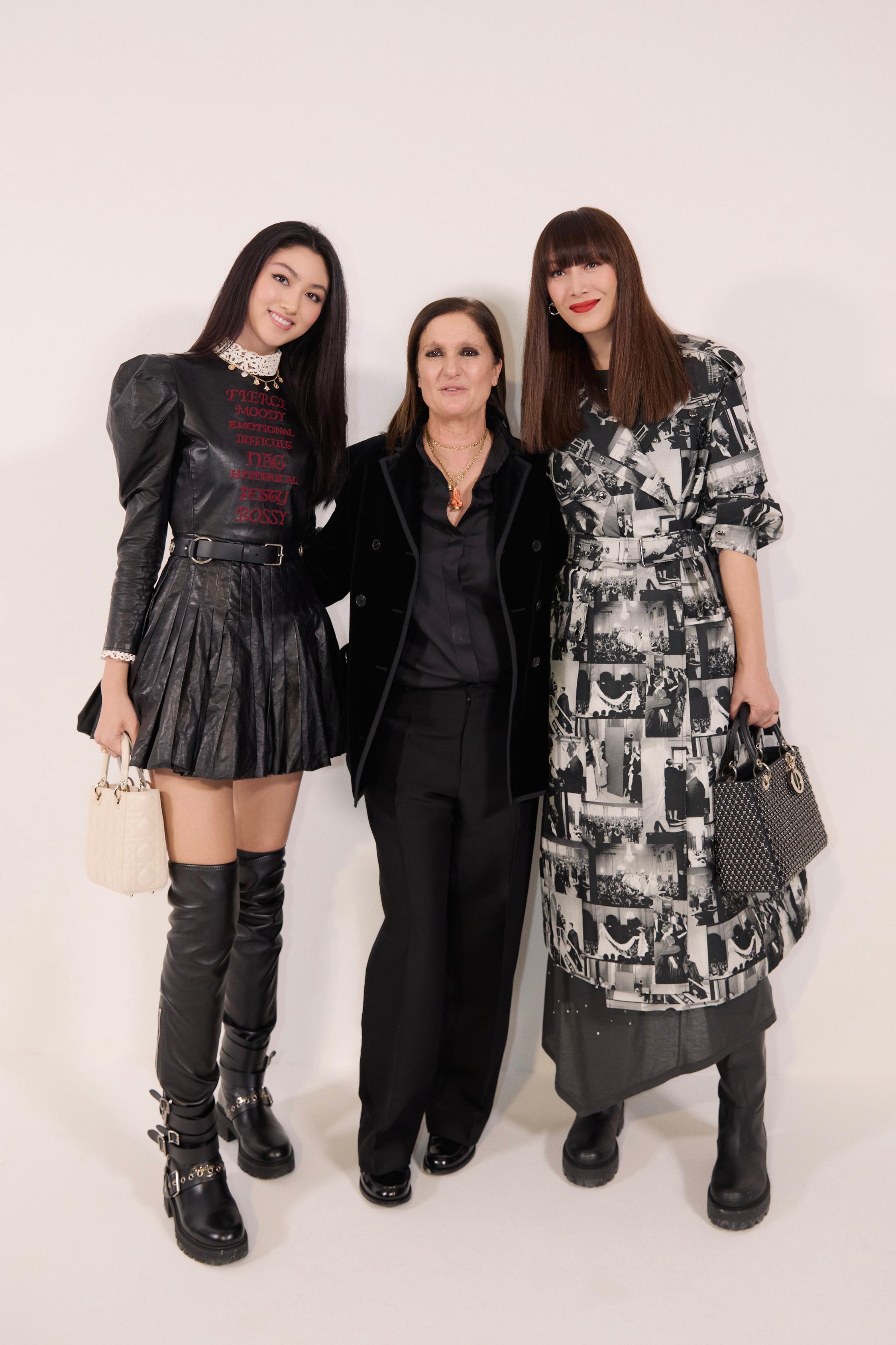 任晴佳、琦琦與品牌女裝系列創意總監Maria Grazia Chiuri合照。