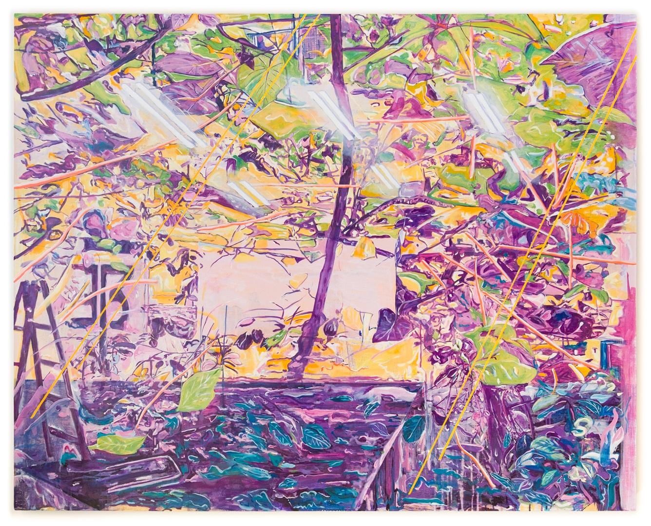 劉兆聰油畫作品《窗外的生態》。