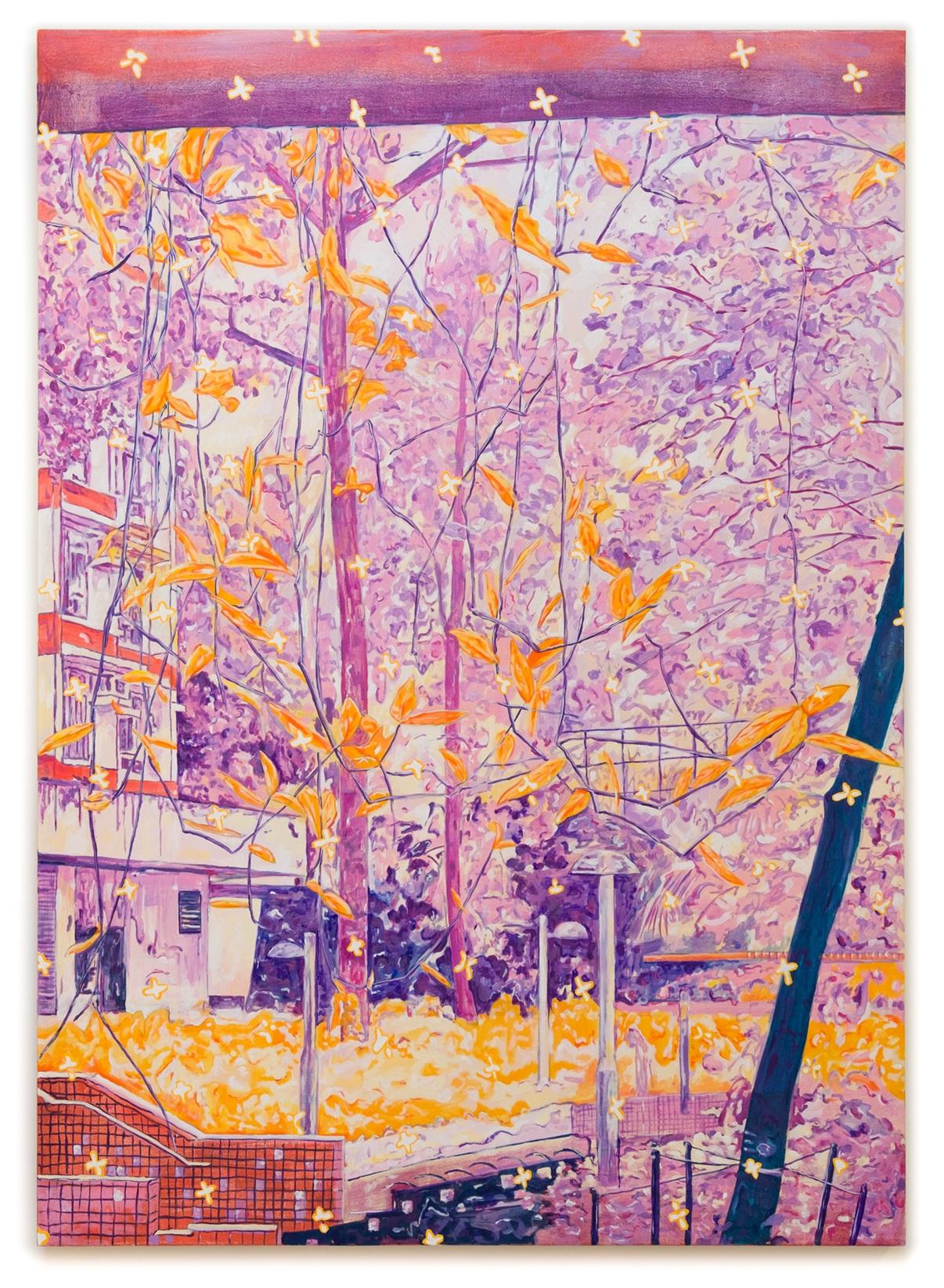 劉兆聰油畫作品《枝葉的愜意3》