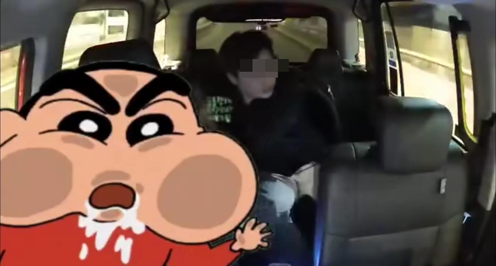 兩名疑似情侶之的士乘客爭執,女方爆喊稱遭家暴。(網片截圖)