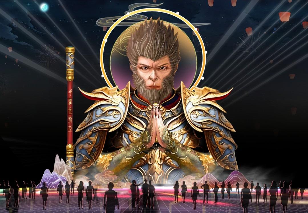 悟空造型燈景效果圖逼真,實在令人期待「2025粵港澳大灣區燈會」的來臨。(網上圖片)