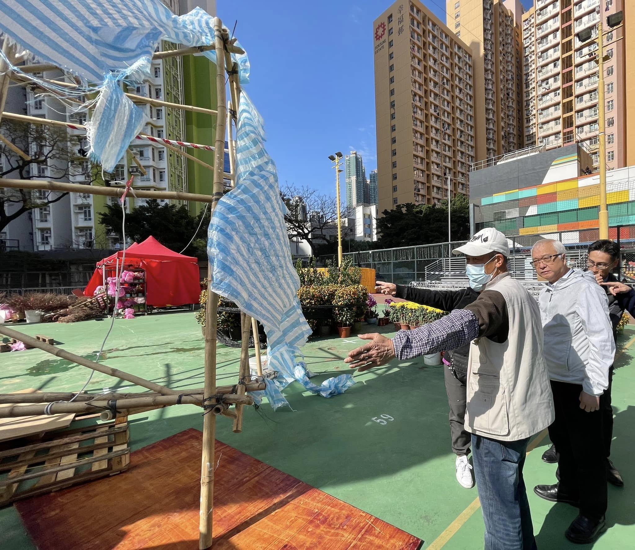 農曆新年2025|長沙灣年宵攤檔被強風破壞暫關閉 謝展寰:目標今晚重開(更新)