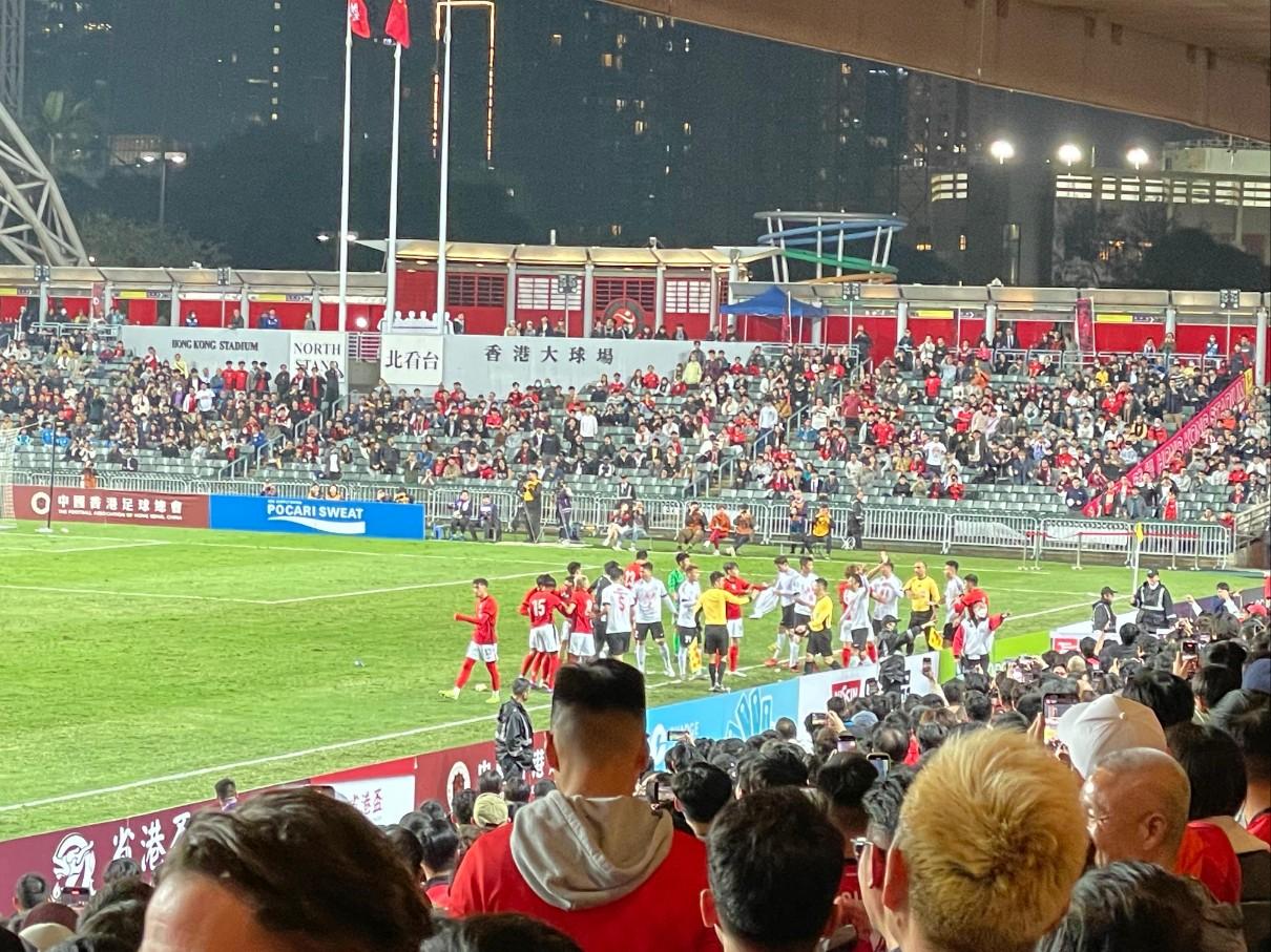 廣東入球後慶祝一度引起混亂