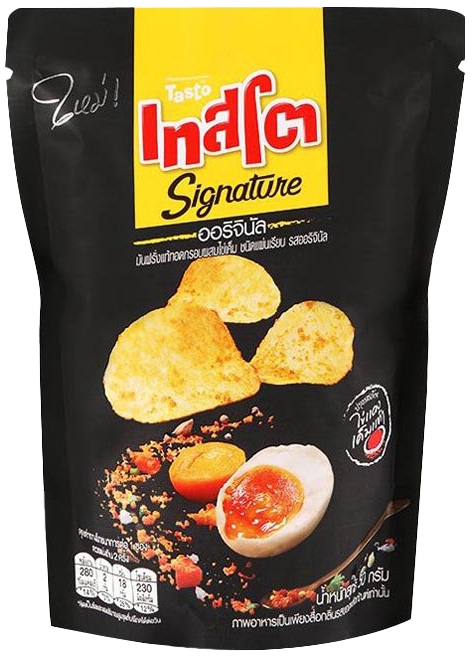 Tasto,BJC自家品牌。鹹蛋薯片系列一直是泰國Big C的最人氣之選,是遊客到泰國的必買手信之一。Tasto採用真鹹蛋製作成鹹蛋粉,均勻灑上每一片薯片,令每一口都縈繞濃郁的鹹香。