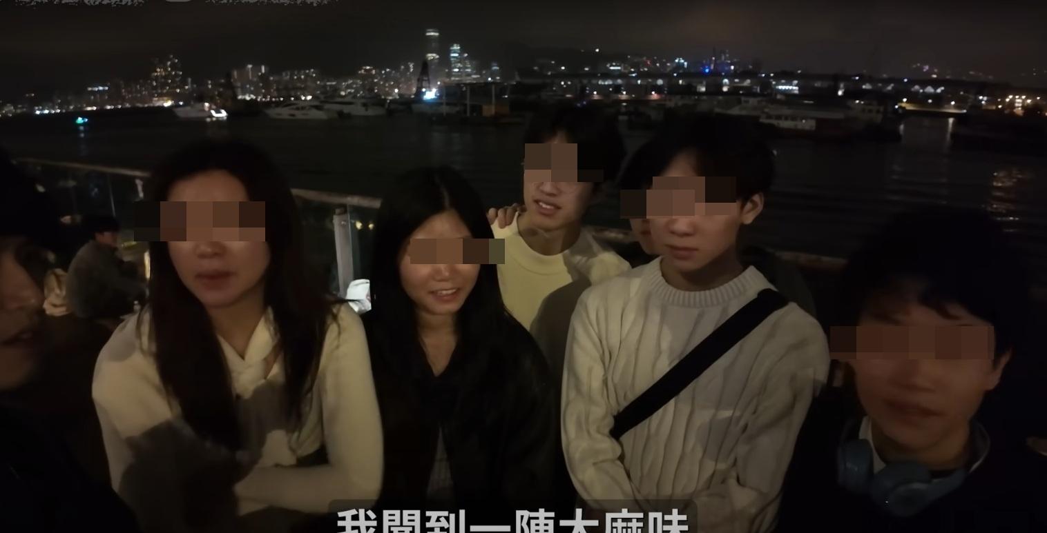 一位從歐洲回港的少女在接受網紅訪問時指出,現場聞到有大麻味。(網片截圖)