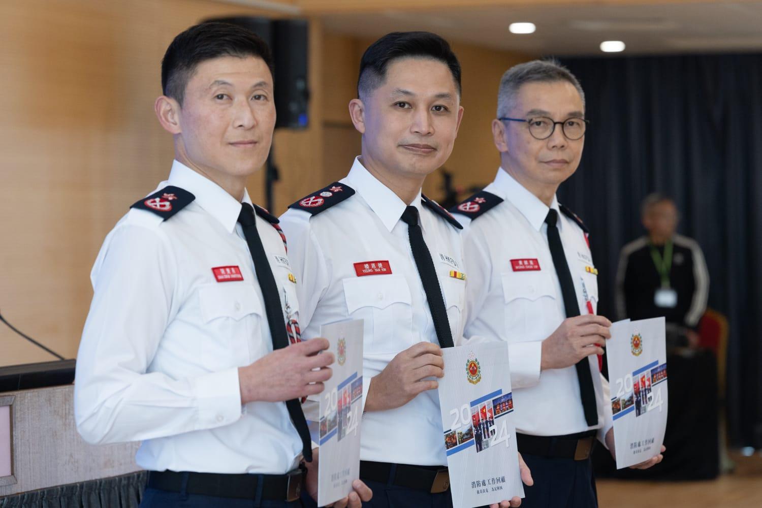 消防處回顧過去一年的工作。(蘇文傑攝)