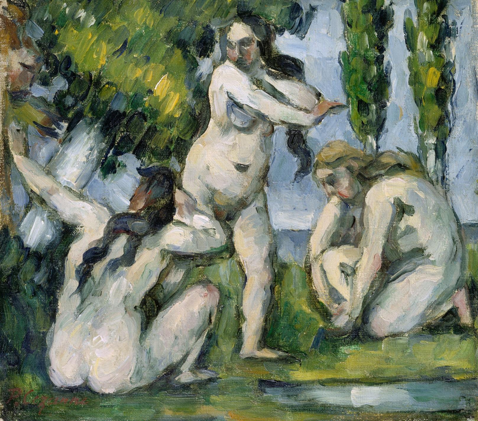 塞尚作品《Three Bathers》。