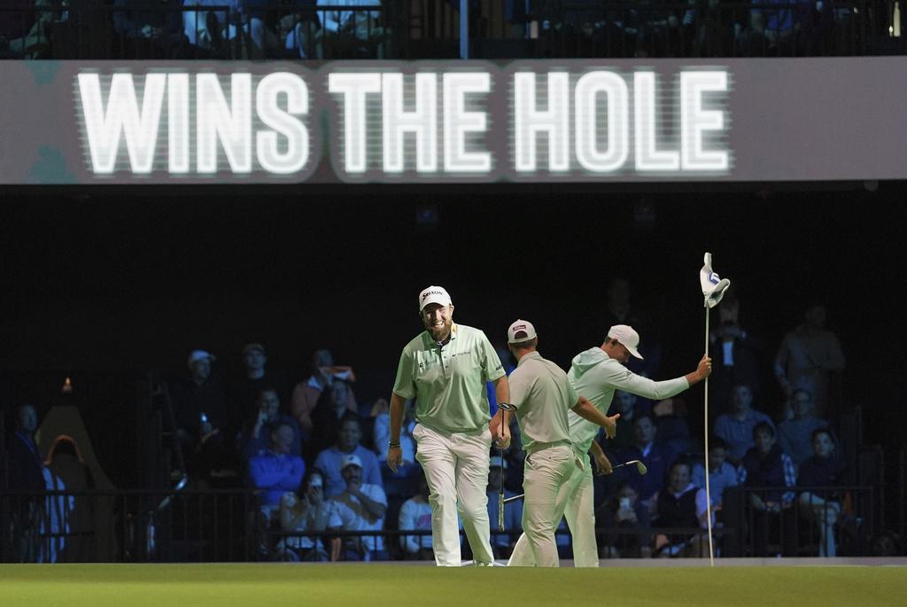 結合科技的高球聯賽TGL展開。(美聯社)