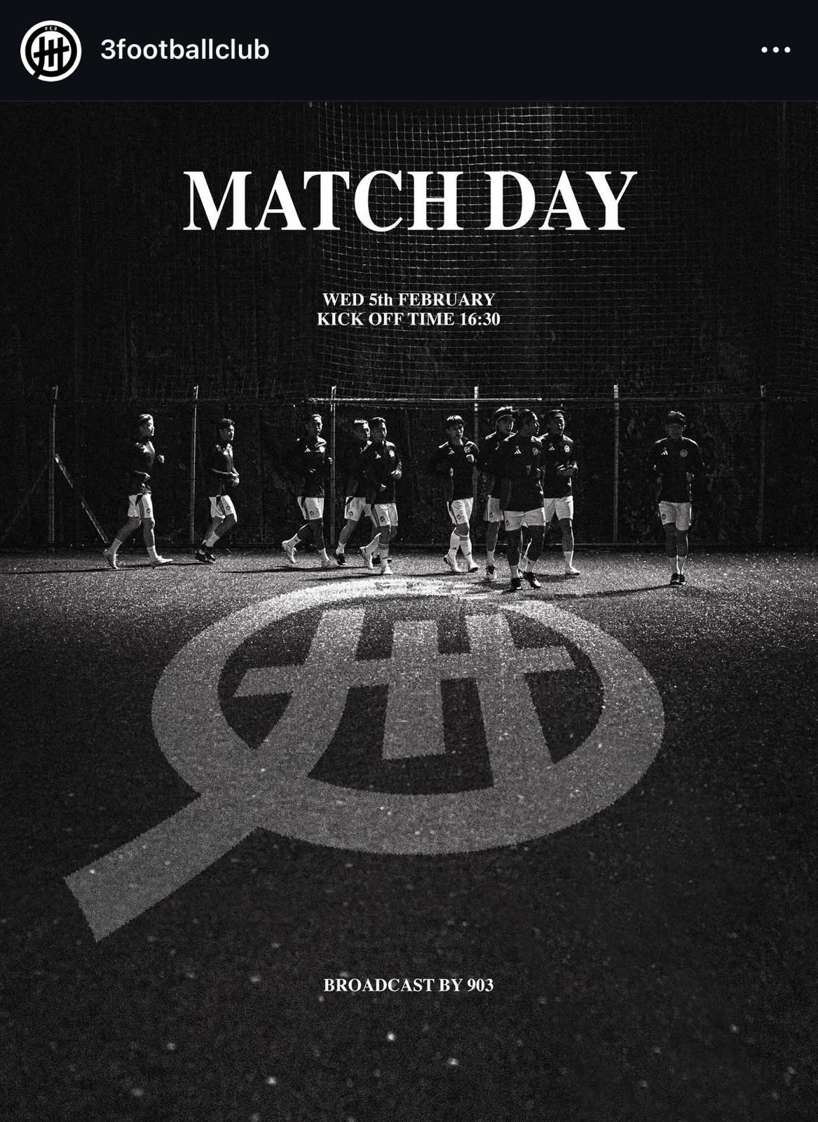 由藝人組成的「FC3」IG亦發布了球員練波短片和合照。