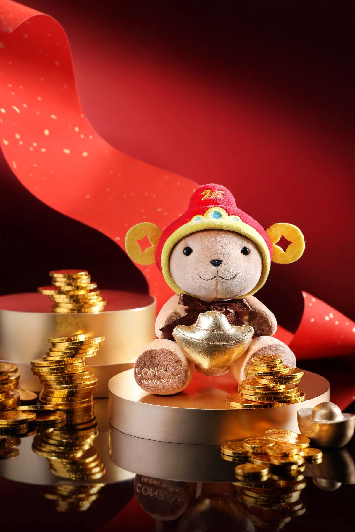 「金福招財」港麗小熊$168,連「桃花春韻」賀歲蛋糕合共$538