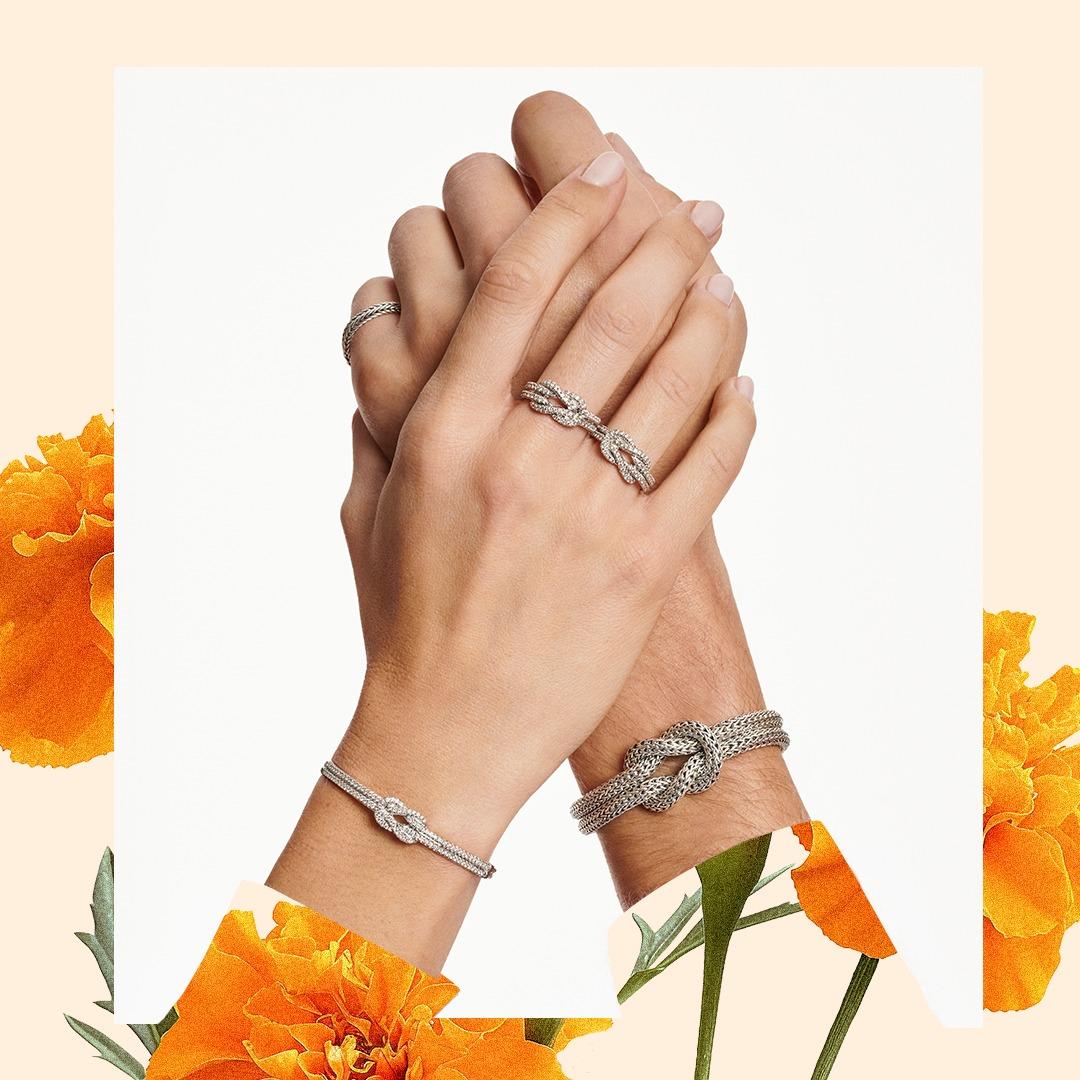 情人節禮物2025|John Hardy Love Knot純銀鑲鑽戒指 $15,410起