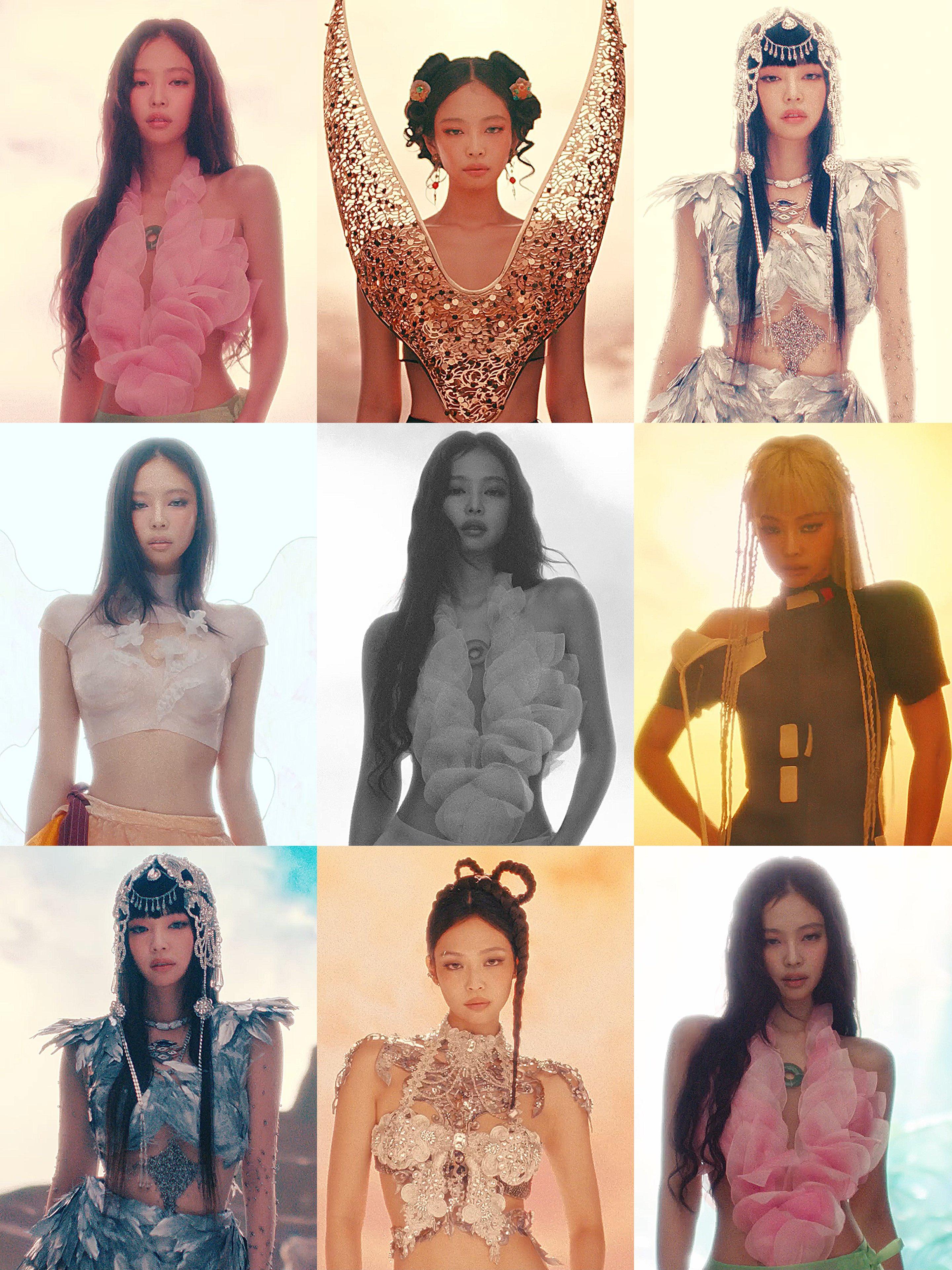 Jennie在《ZEN》MV裡,換了多個造型。