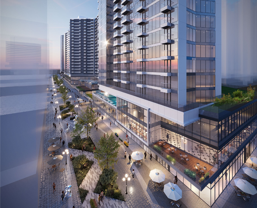 西九管理局建議申請興建7幢建於三層平台上的住宅大樓,涉近2,000伙(區議會文件截圖)