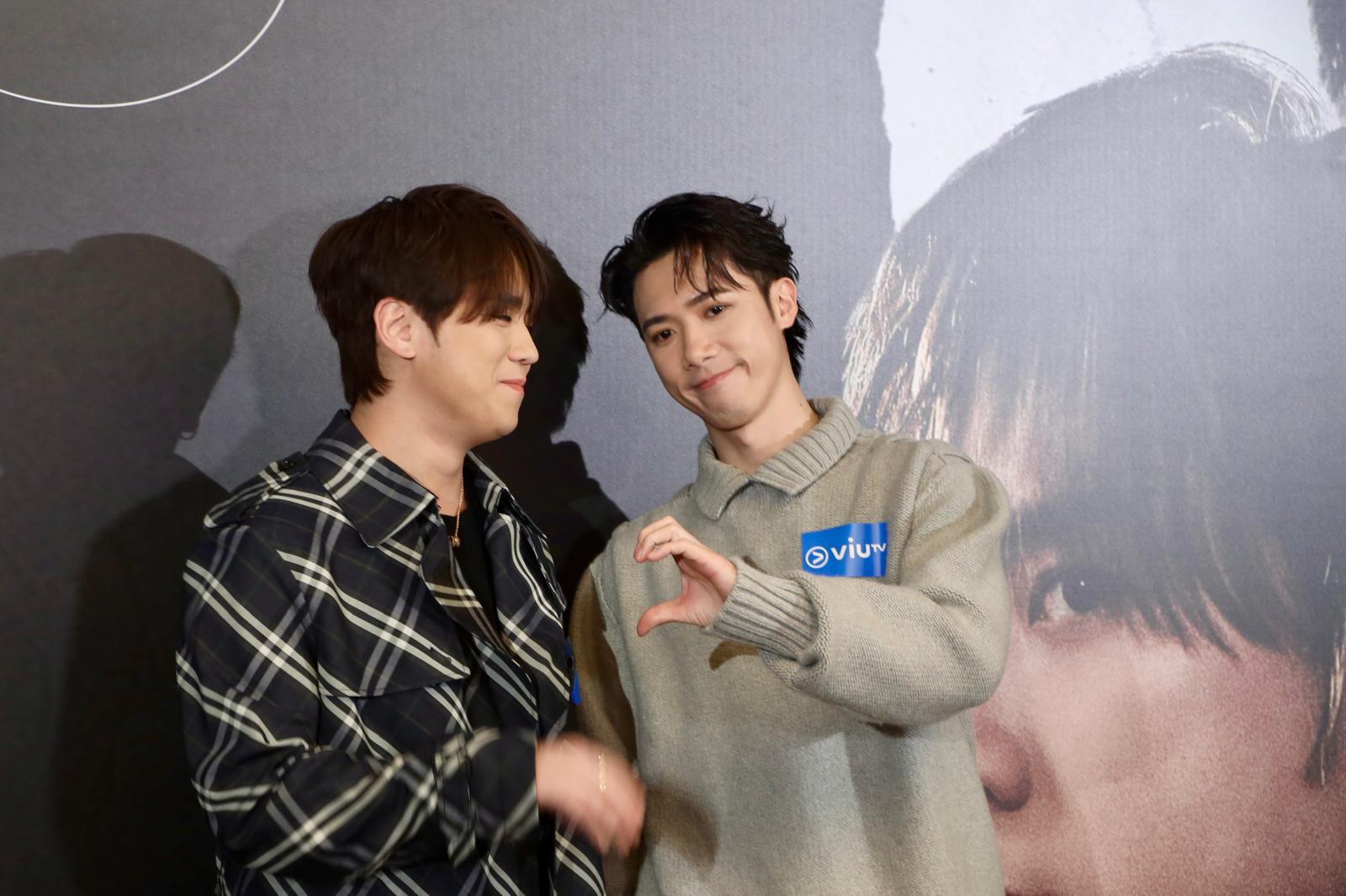 姜濤、邱士縉Stanley「大表姜」合體擺心心。(娛樂組攝)