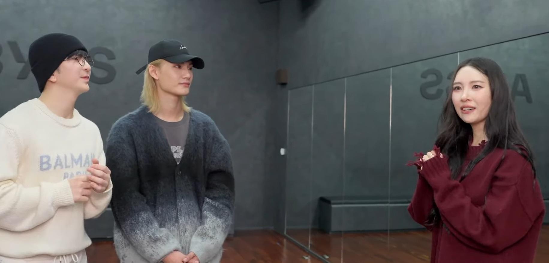 Anson Lo和Jeremy早前快閃韓國排舞,兩人教宣美SUNMI以廣東話拜年。