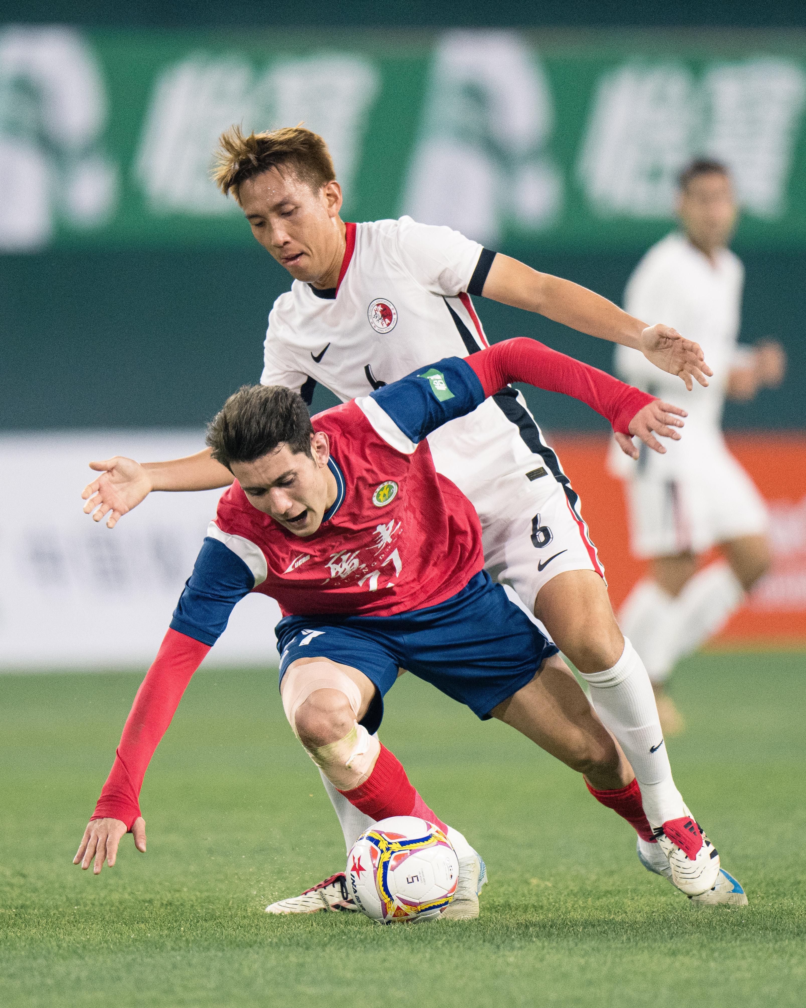 香港隊在省港盃首回合作客被廣東迫和1:1。(香港足總圖片)