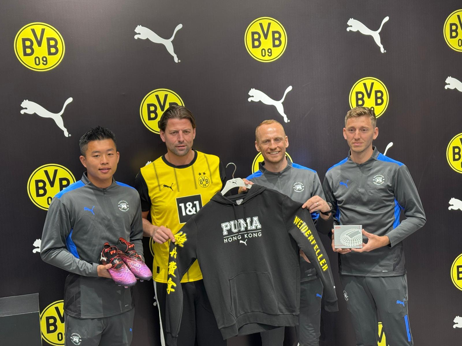 三位港超聯球隊港會球員費查(Freddie Charles Toomer)、唐道碧(Toby Philip Down)及李溢晉更特意到場,與維丹費拿進行交流。