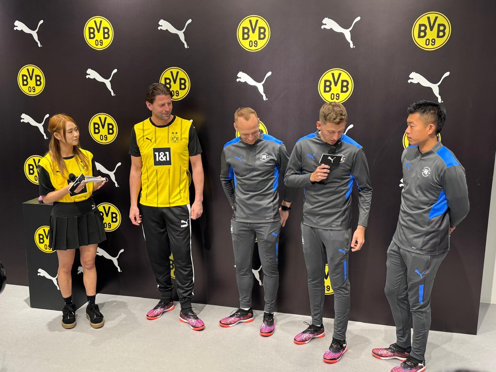 三位港超聯球隊港會球員費查(Freddie Charles Toomer)、唐道碧(Toby Philip Down)及李溢晉更特意到場,與維丹費拿進行交流。