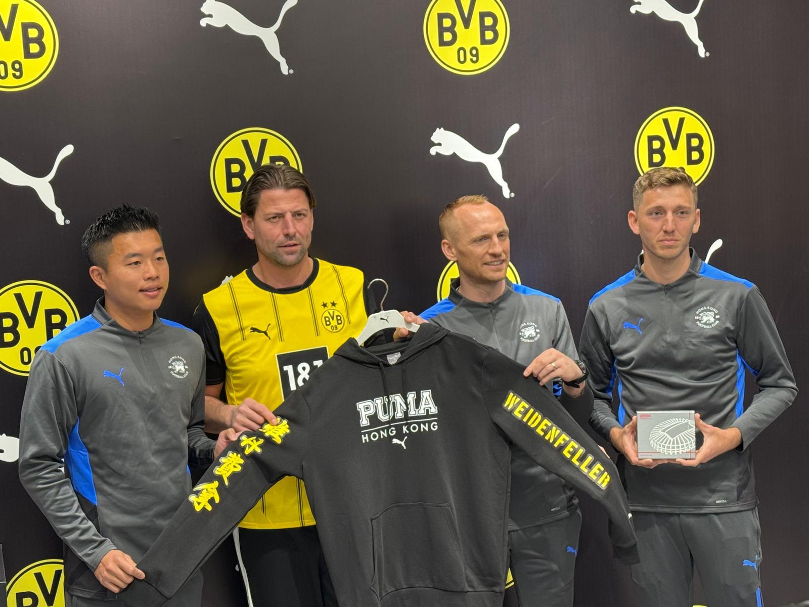 三位港超聯球隊港會球員費查(Freddie Charles Toomer)、唐道碧(Toby Philip Down)及李溢晉更特意到場,與維丹費拿進行交流。