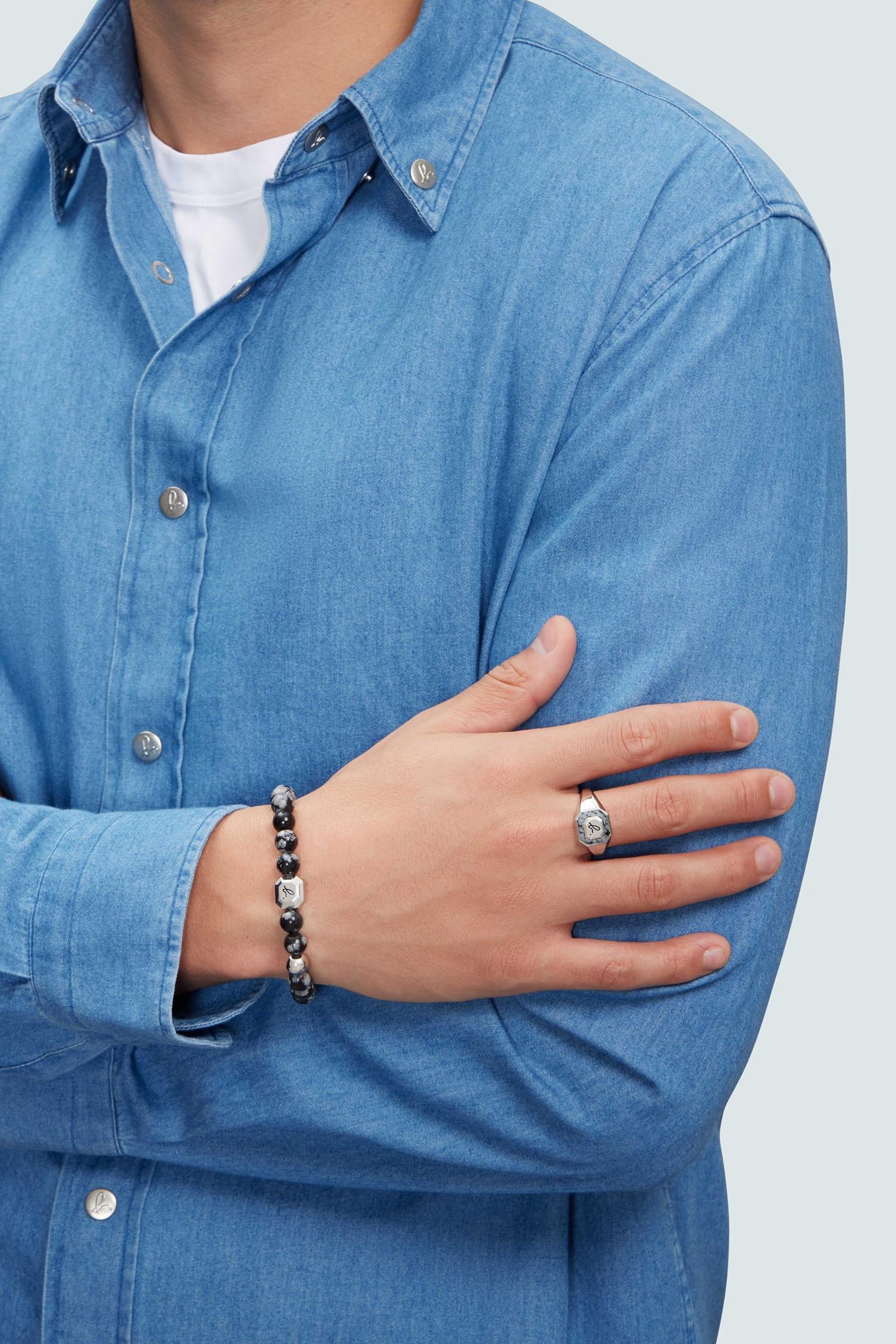 情人節禮物2025|agnès b. Bijoux Carving of Love 八角形手鍊($1,390)及八角形戒指($990)