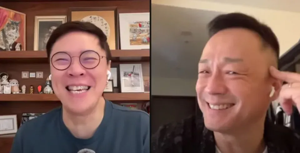 王喜移居台灣後,仍不時與好友陳志雲在網上直播對話。(YouTube@志雲頻道截圖)