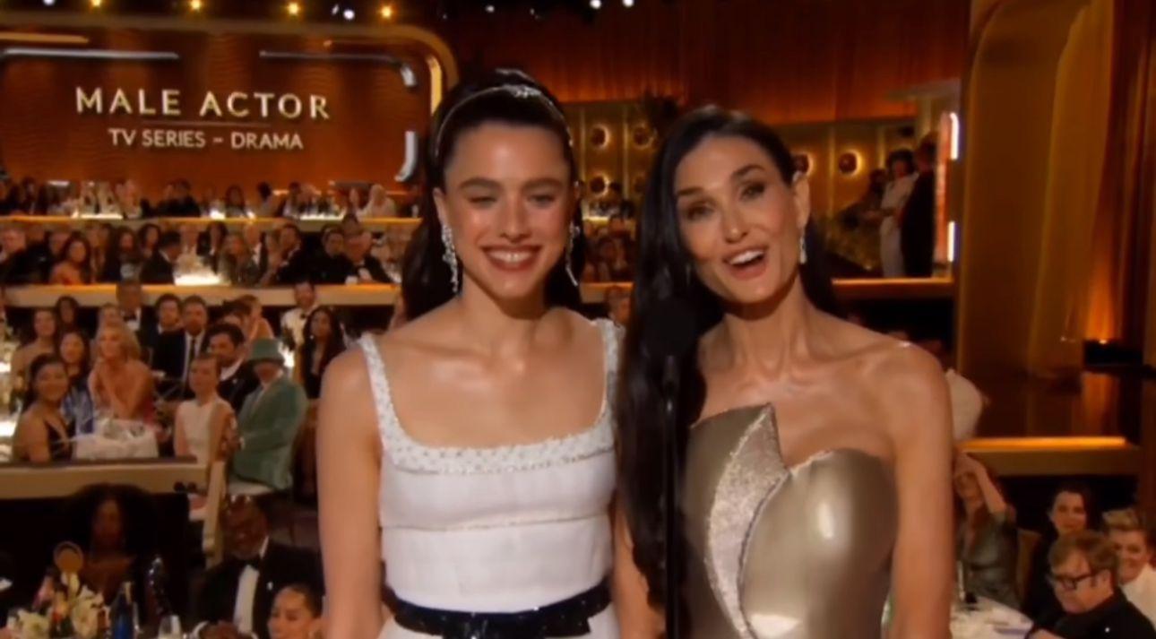 《完美物質》的狄美摩亞聯同拍檔瑪嘉烈戈利一齊頒獎。