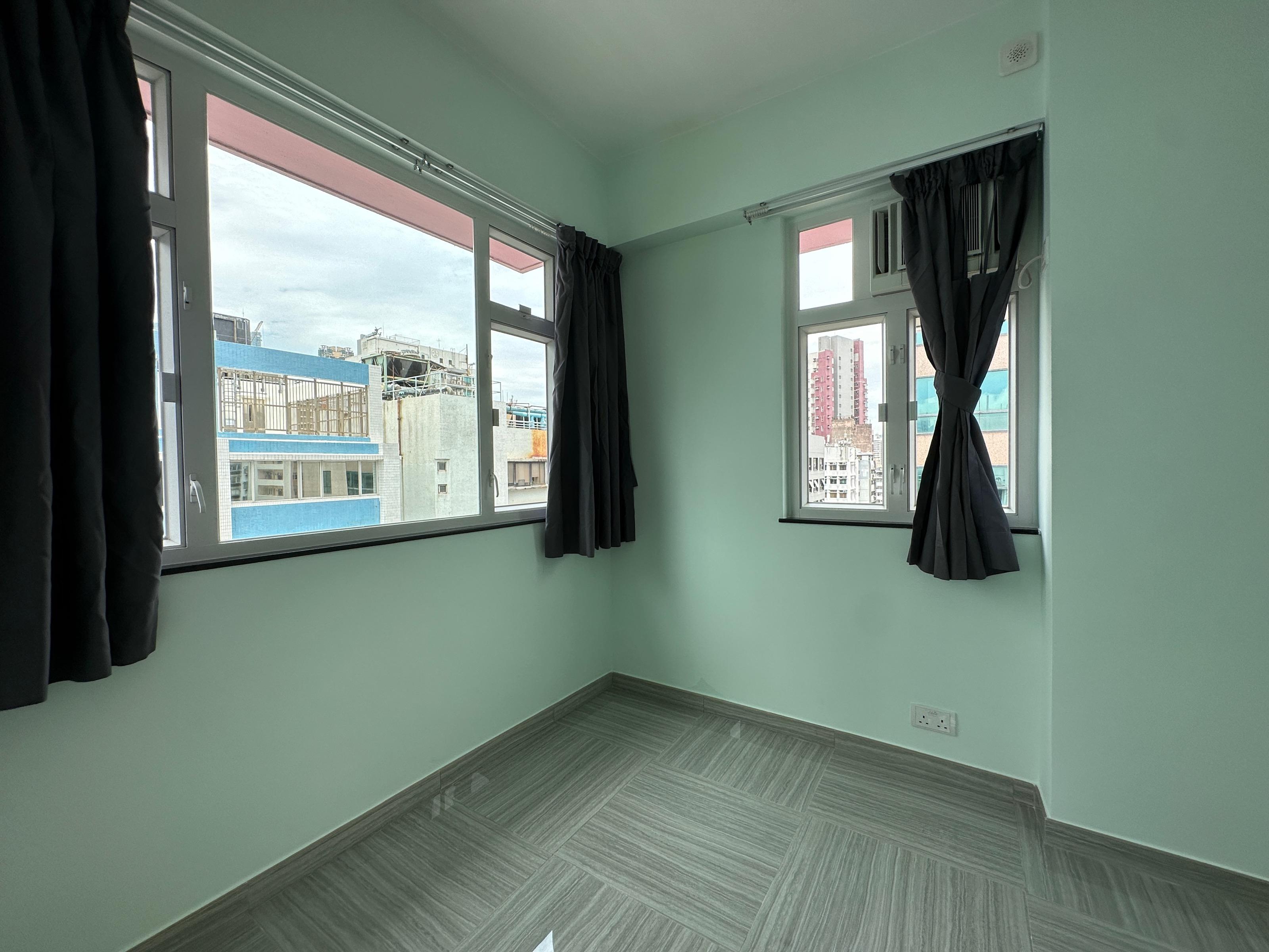 單位現為一房間隔,設有兩邊窗戶,光線足兼空氣流通。