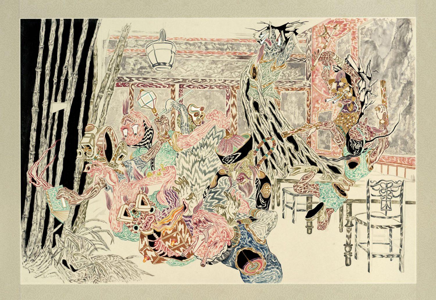 水墨宣紙作品 《旋風掌》。