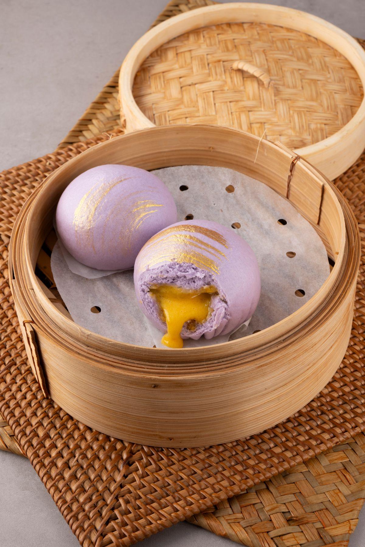 紫金麻糬奶皇流沙包(港幣$44)