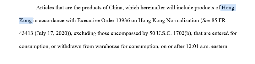 美國海關及邊境保衛局(CBP)周一(3日)發出通知,新的額外關稅將包括來自香港貨品。