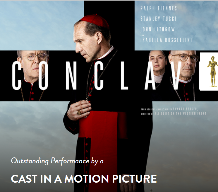 《教宗選戰》勇奪演員工會獎大獎,獲得最佳群體演出獎。