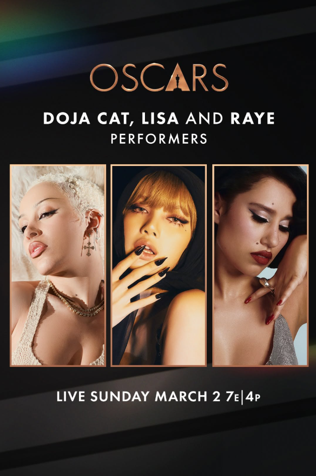 Lisa、Doja Cat、Raye一同為奧斯卡任表演嘉賓。